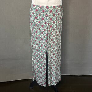 Zara Floral Print Flare Bell Bottom Pants Boho Elastic Waist Size Medium